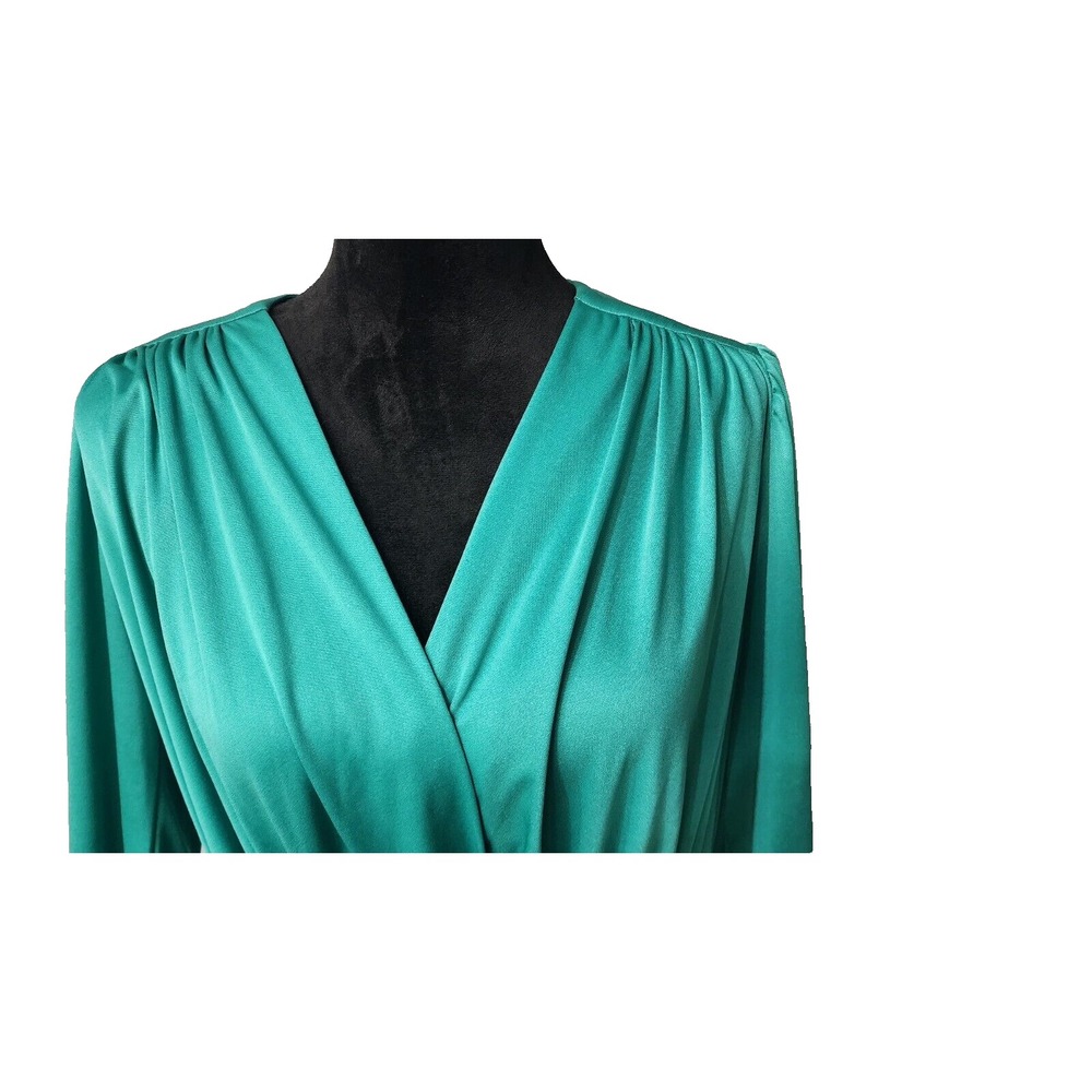 Vintage Sunshine Alley Womens Green Long Sleeve Dress 413682P Size 6 Made IN USA - Picture 3 of 12